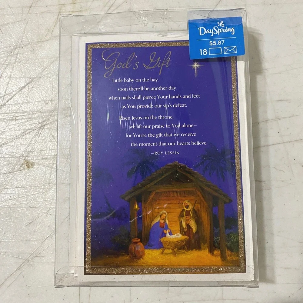 DaySpring‎ Glitter Christmas Cards Open Box of 15 Roy Lessin Christian Religious